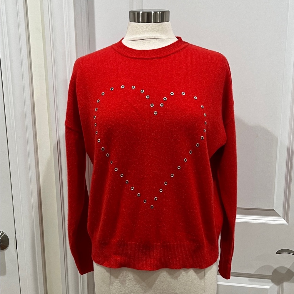 100% Cashmere Sweater Heart by Aqua Size XS